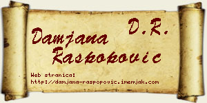Damjana Raspopović vizit kartica